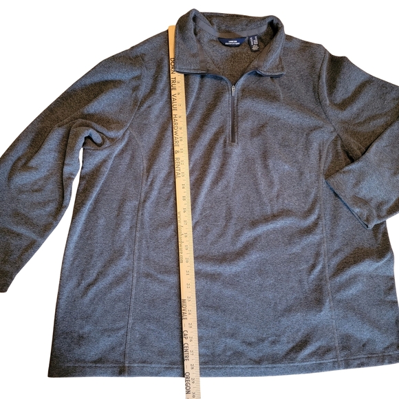Womens Plus Fleece Lands' End Charcoal Quarter-Zip Fleece Sz 2X - Picture 9 of 12